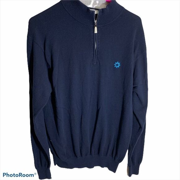 Peter Millar‎ Blue Soft Quarter Zip Pullover Sweater Size Medium - Picture 1 of 7
